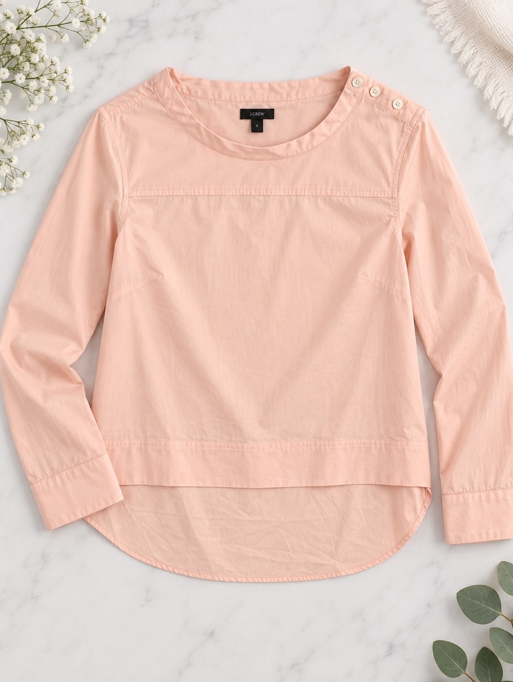 J.Crew Pink Long Sleeve Shirt 10 Classic Cotton